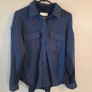 Aerie Lumberjane Navy Oversized Waffle Shirt